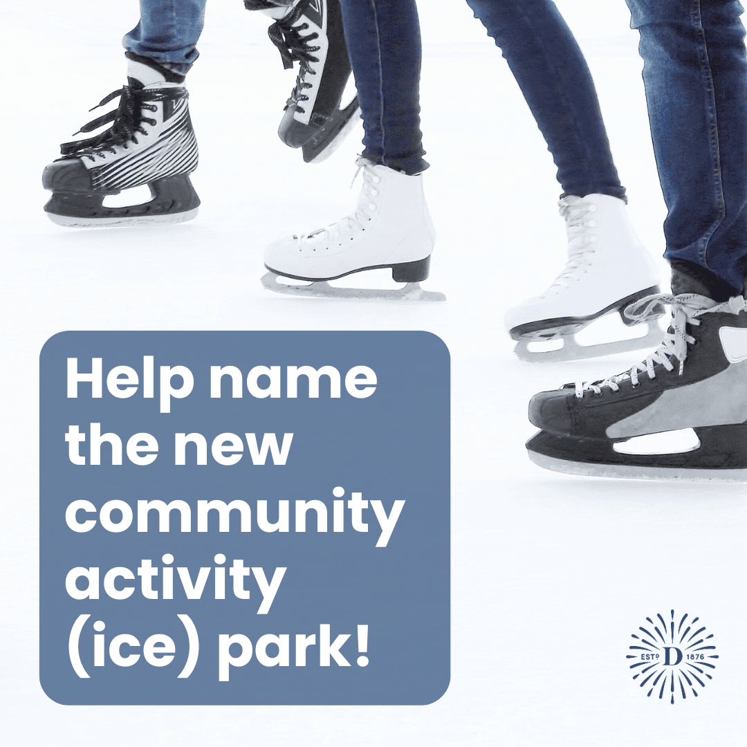 Infographic asking for Community Activity (Ice) Park name suggestions